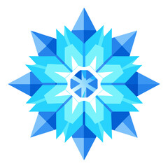 Frozen Flower: A Snowflake Mandala in Icy Blue Tones