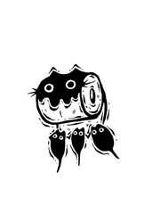 Playful cat paw print illustration with three cute tiny mice