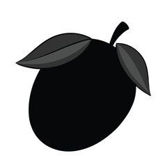 Mango icon silhouette vector illustration on white background.