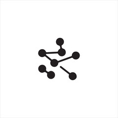 Abstract network of connected dots and lines on a white background