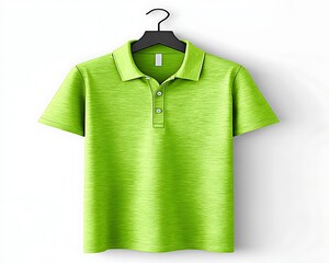 Lime green polo shirt on hanger
