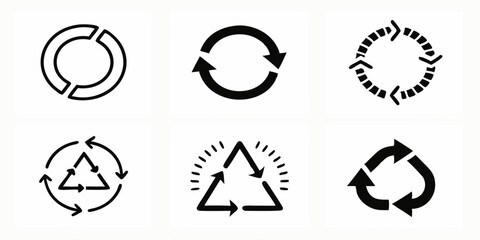 vector illustration of a set of recycle icons