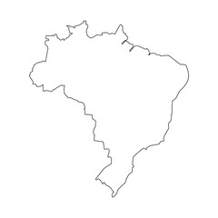 vector map of brazil isolated on a transparent background, Detailed map of brazil