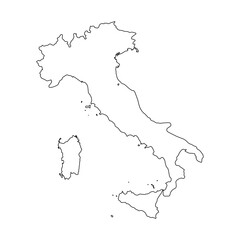 vector map of Italy isolated on a transparent background, Detailed map of Italy