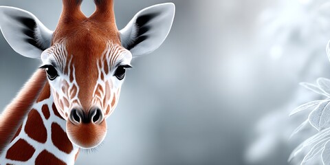 Close-up giraffe portrait