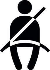 Seat belt icon. Traffic signs and symbols.