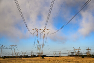 High voltage power lines at the Kendal power styation