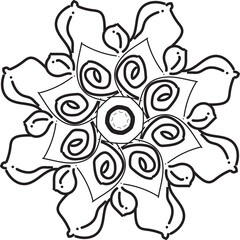 black and white flower