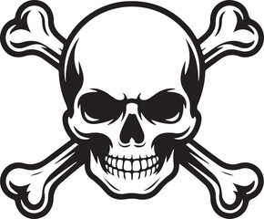 line icon crossbones skull death isolated on white background