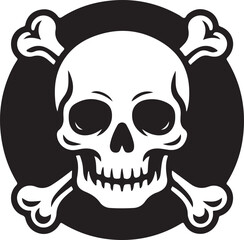 line icon crossbones skull death isolated on white background