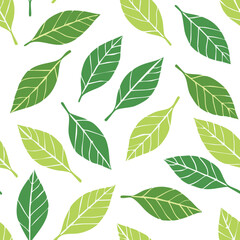 Seamless Tropical Leaf Pattern Vector - Green Banana Leaves Background Illustration