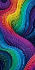 Bright beautiful vertical background, wallpaper of abstract multicolored wavy lines, creative art graphics