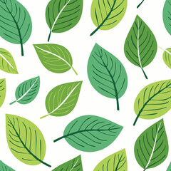 Seamless Tropical Leaf Pattern Vector - Green Banana Leaves Background Illustration