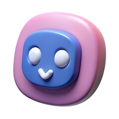 Fototapeta premium Cute 3D Render: Pink and Blue Character Icon - Perfect for App Design 3D icon high quality resolution