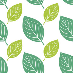 Obraz premium Seamless Tropical Leaf Pattern Vector - Green Banana Leaves Background Illustration