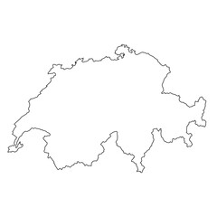 vector map of Switzerland isolated on a transparent background, Detailed map of Switzerland