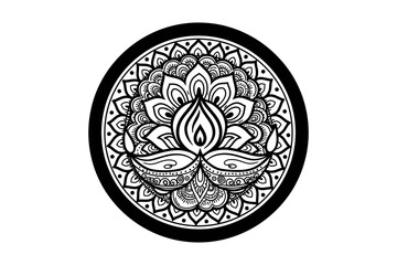 Illustration of a traditional korean soup spoon silhouette