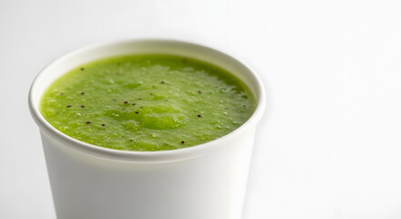 Green Smoothie in a Cup with a Minimalist Landscape of Flavors