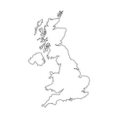 vector map of United Kingdom isolated on a transparent background, Detailed map of United Kingdom