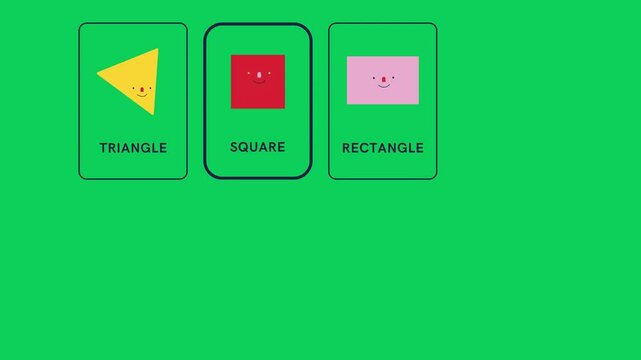 Basic Geometric Shapes Learning Video with Green Screen Background