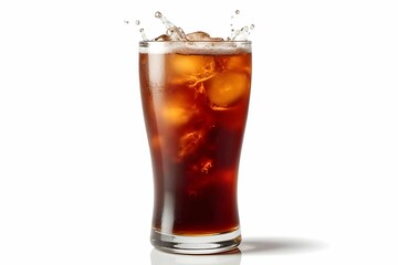 Iced cola soft drink in glass. Beverage menu