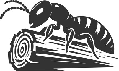 Black vector clipart termite insect animal silhouette illustration