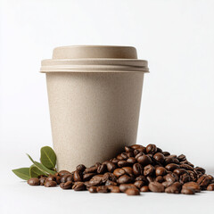  Compostable Coffee Cup and Coffee Bean