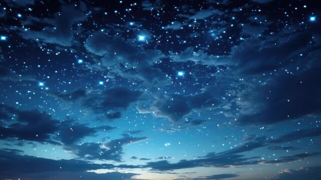 Timelapse of starry night sky in Feldberg,Seamless looped repetitive animation flight through deep space. Colorful starry night sky outer space background.Stars in the night sky animation.