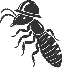 Black vector clipart termite insect animal silhouette illustration