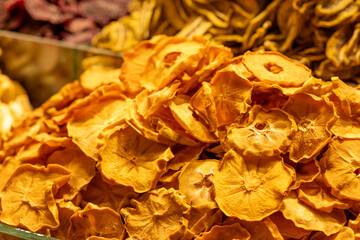 dried pineapple in the market medium shot