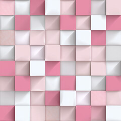 pink and white square Geometric Tile Pattern Background 