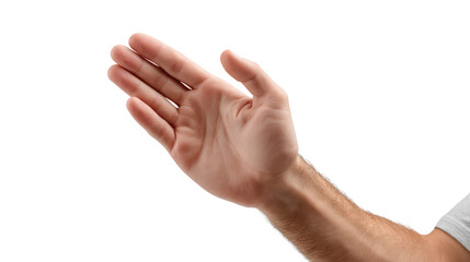 Reaching Hand: An outstretched hand, presented with a sense of invitation or greeting, capturing a moment of human connection, against an isolated backdrop.