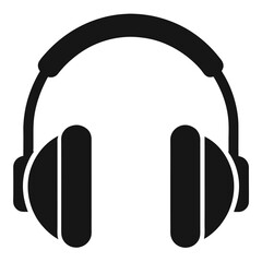 Music Headphone Symbol Black Silhouette on White