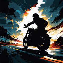 biker vector illustration with details and realism