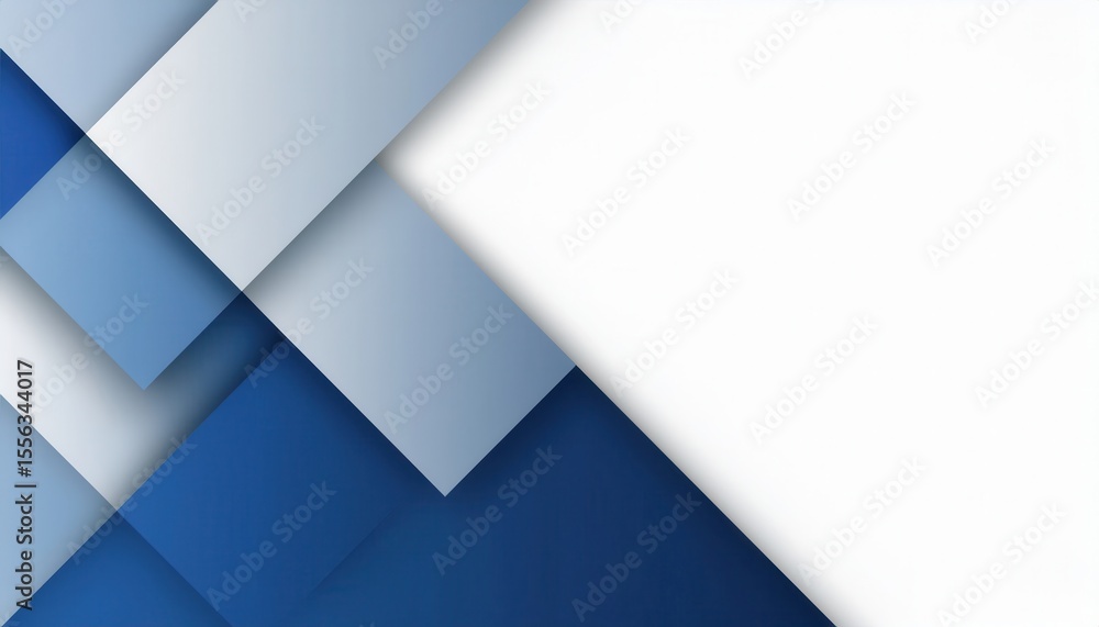 Poster abstract geometric design in blue and white with layered square shapes and gradients ideal for moder