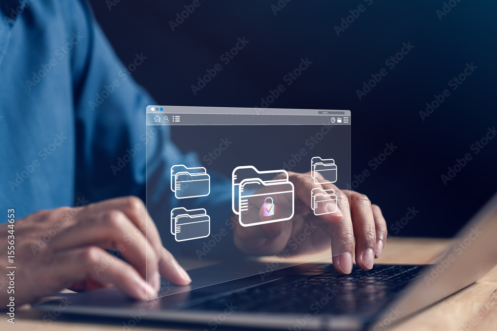 Aufkleber Digital document privacy protection system for secure data storage and file access.