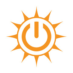 Orange sun power symbol energy