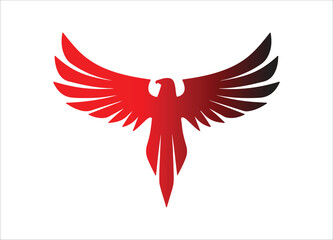 A modern and minimalist phoenix or bird logo with an elegant, flowing design