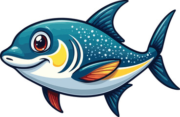 Cute cartoon a illustrator vector barracuda