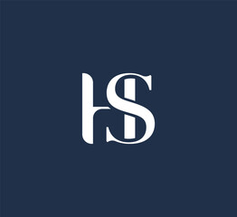 Elegant HS, SH Monogram Logo Design White Letters
