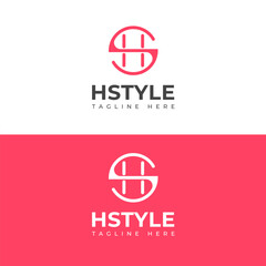 Elegant HS, SH Monogram Logo Design White Letters