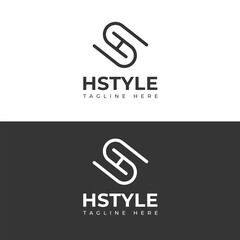 Elegant HS, SH Monogram Logo Design White Letters