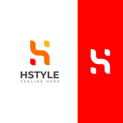 Elegant HS, SH Monogram Logo Design White Letters