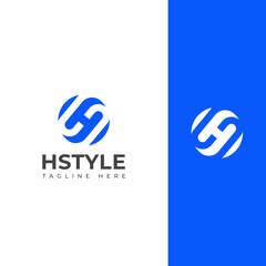 Elegant HS, SH Monogram Logo Design White Letters