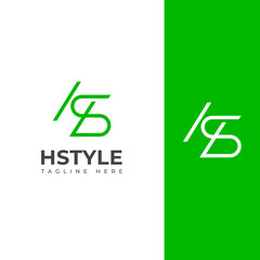 Elegant HS, SH Monogram Logo Design White Letters