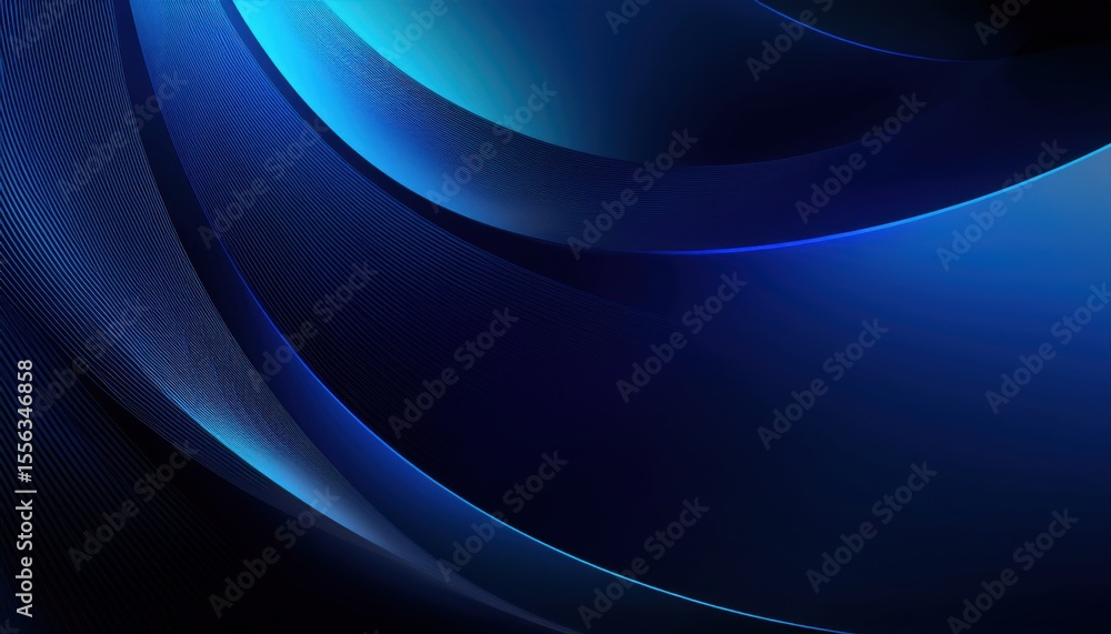 Poster abstract blue light wave design with glowing curves for modern web backgrounds and branding use