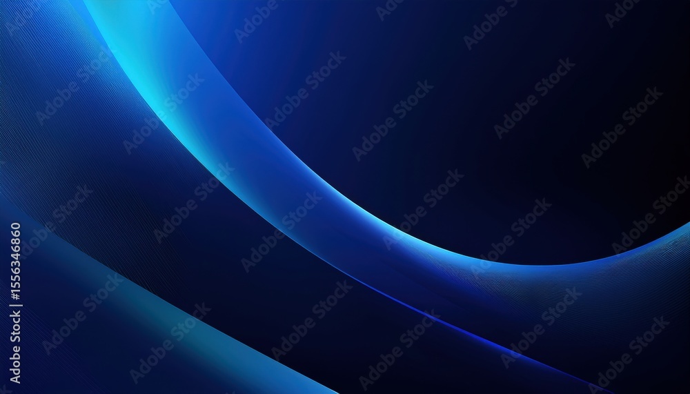Wall mural abstract blue light wave design with glowing curves for modern web backgrounds and branding use