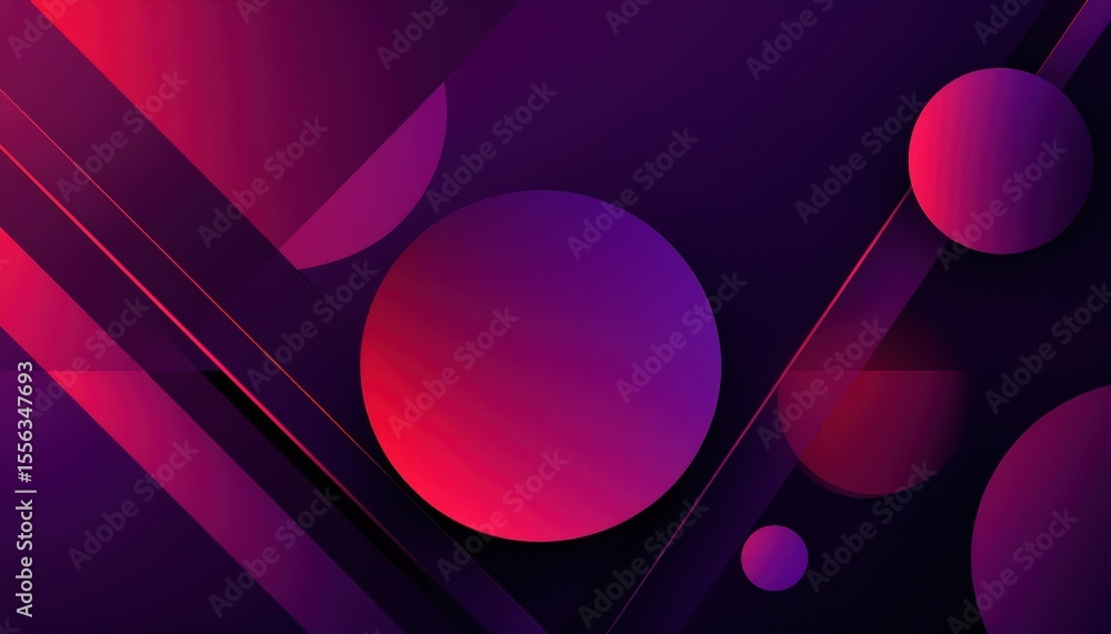 Aufkleber vibrant abstract background with glowing magenta circles and dark diagonal lines for modern web or b