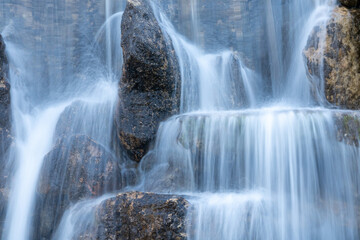 waterfall in the mountains medium shot