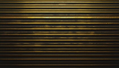 Obraz premium luxurious black metal surface with parallel brushed gold horizontal stripes, rich industrial texture for premium design, branding, packaging, or background use